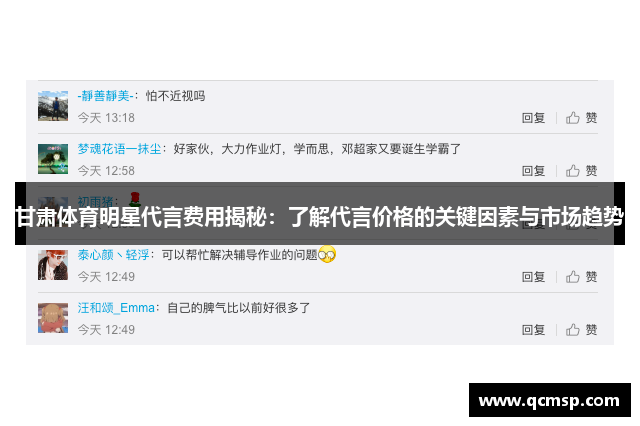 甘肅體育明星代言費用揭秘：了解代言價格的關(guān)鍵因素與市場趨勢